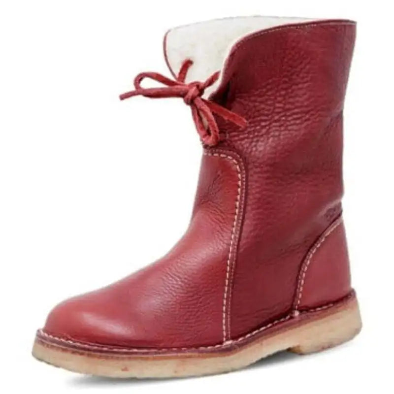 Vintage Buttery-Soft Waterproof Wool Lining Boots