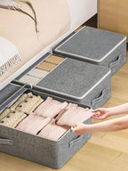 ベッド下収納ボックス 大容量フラットデザイン ドロワー式｜衣類・毛布・季節物収納に最適 ベッドフレーム用 スペースセーブ 家庭用クローゼット兼用 多目的収納