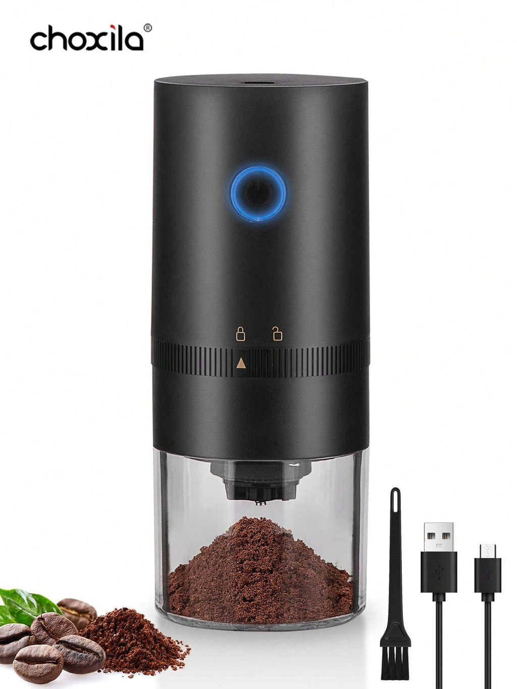 電動コーヒーグラインダー セラミック刃 USB 充電式 ポータブル エスプレッソ用 自宅 / オフィス / 旅行