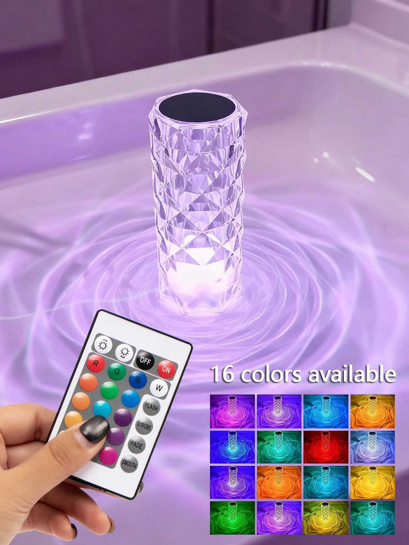 クリスタル雰囲気ランプ RGB16 色 タッチ & リモコン 充電式 USB ロマンチックデコ パーティー / ウェディング用