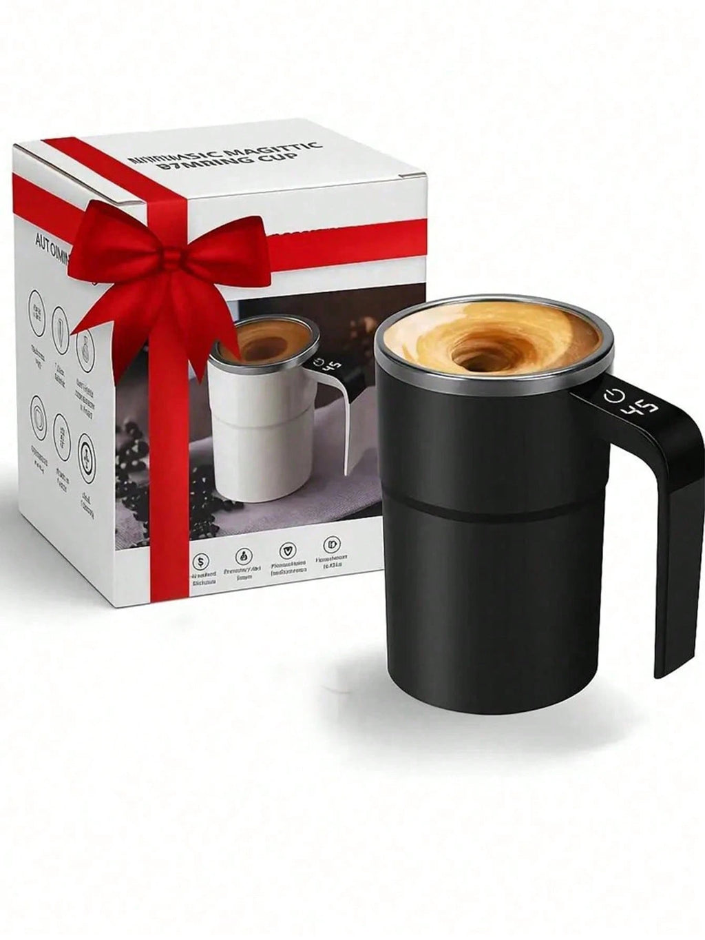 デジタル温度計測 磁気自動攪拌 電動カップ コーヒー / ミルクセーキ / プロテイン用