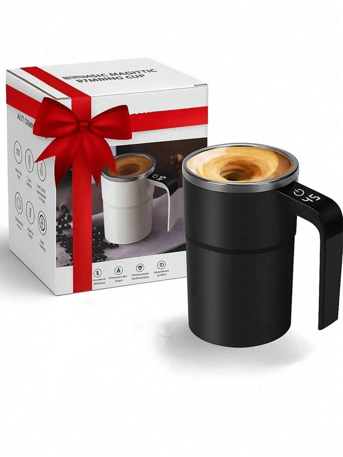 デジタル温度計測 磁気自動攪拌 電動カップ コーヒー / ミルクセーキ / プロテイン用