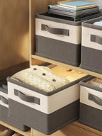 1個 寝具収納ボックス 取っ手付き硬質引き出し式 仕切り付き｜衣類・下着・布団・靴類収納に最適 クローゼット用折りたたみ ホームデコレーション兼用