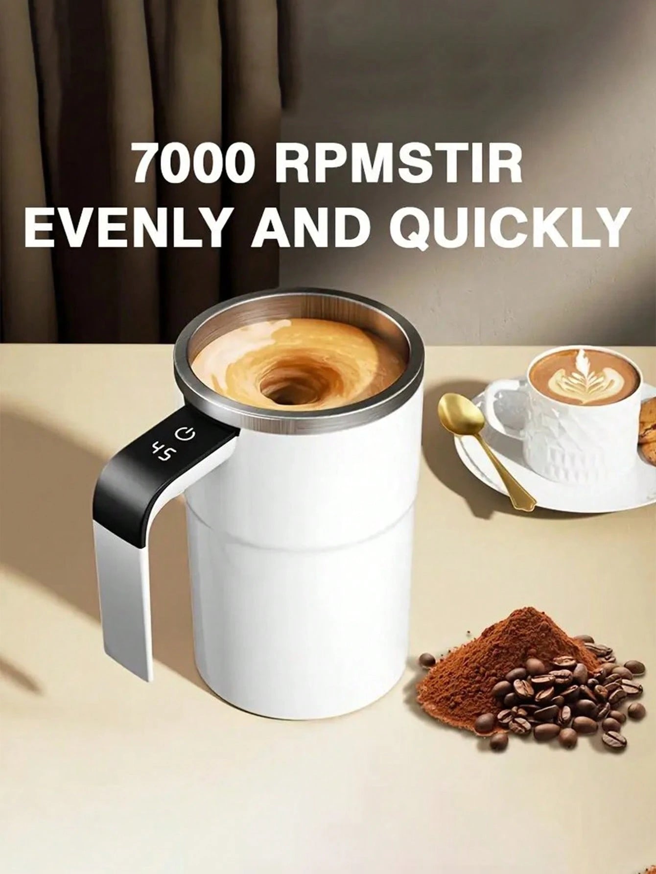 デジタル温度計測 磁気自動攪拌 電動カップ コーヒー / ミルクセーキ / プロテイン用