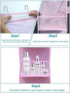 ドア上掛け式 6 段収納オーガナイザー 2 フック付き ベージュメッシュ 折りたたみ不織布 衣類 / ぬいぐるみ / 食品収納対応 ドア裏 / クローゼット / ベッドルームホーム収納用