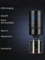 電動コーヒーグラインダー セラミック刃 USB 充電式 ポータブル エスプレッソ用 自宅 / オフィス / 旅行