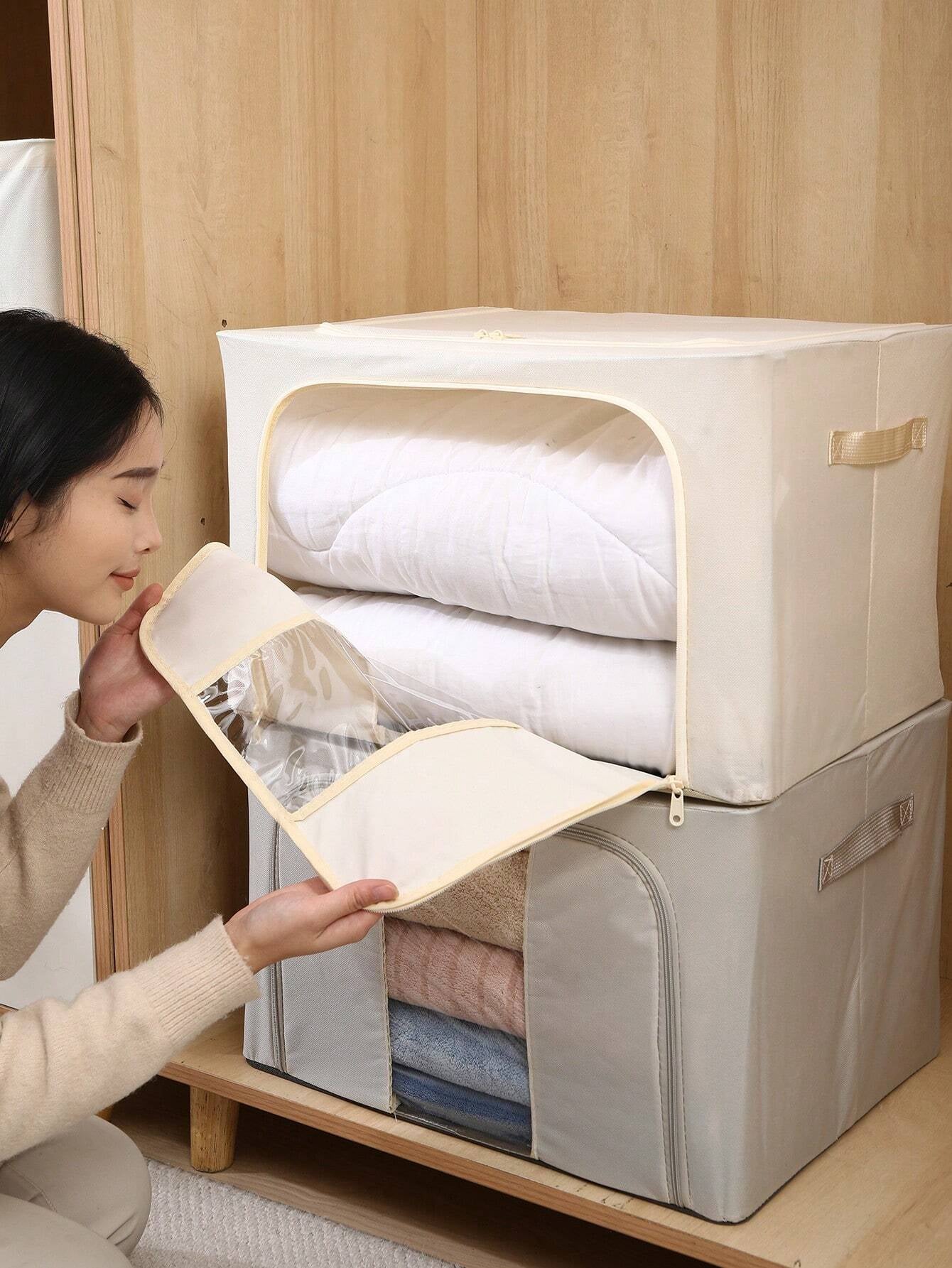 クリア衣類収納ボックス 装飾性兼用｜フェスタ装飾・ホームデコ対応 レディース衣類（T シャツ・パンツ・ドレス・四季服）用 ミニマリストオーガナイザー