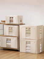 24L/66L 衣類収納ボックス オックスフォードクロス製 折りたたみ式｜組み立て式スチールフレーム付き 衣類・おもちゃ・毛布用 大型家庭用収納ビン