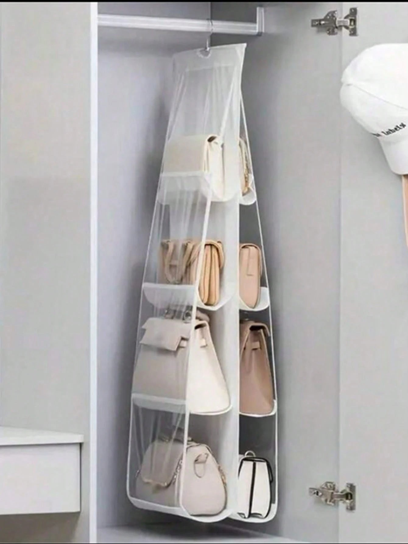 ハンギングバッグオーガナイザー 1 個 / 2 個セット 8/6 ポケット クリア仕様 クローゼット用 スペースセーバー