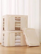 24L/66L 衣類収納ボックス オックスフォードクロス製 折りたたみ式｜組み立て式スチールフレーム付き 衣類・おもちゃ・毛布用 大型家庭用収納ビン