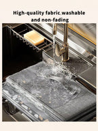 大容量グレーストレージボックス トラベル・移動用 衣類収納対応 柔軟折りたたみ可能 一体型持ち手付き 季節の収納整理用