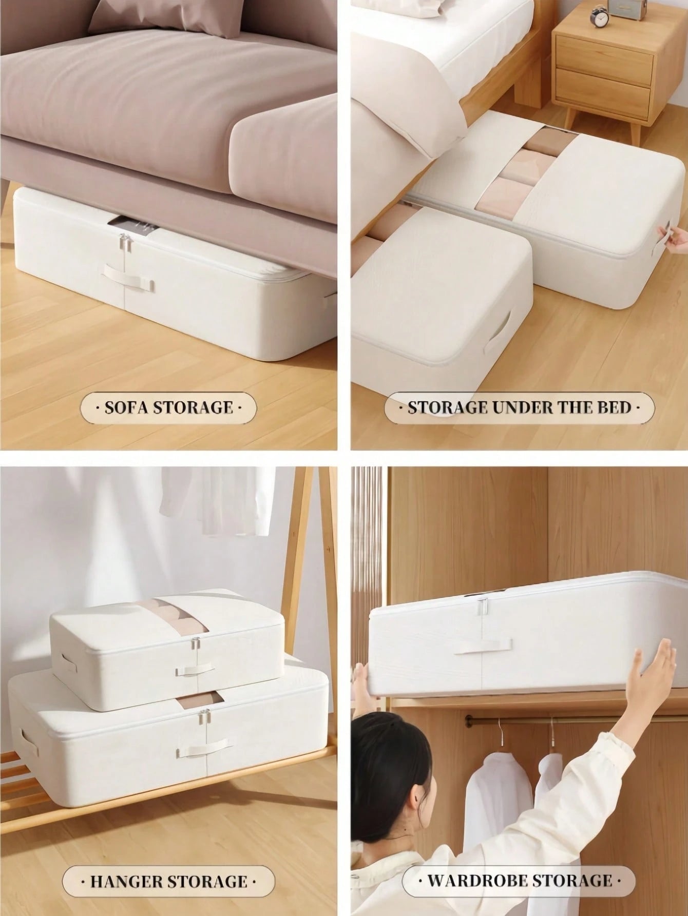 ベッド下収納ボックス 幅広設計 大容量引き出し式｜衣類・毛布・季節衣料用 スペースセーブ 家庭用クローゼット多用途収納