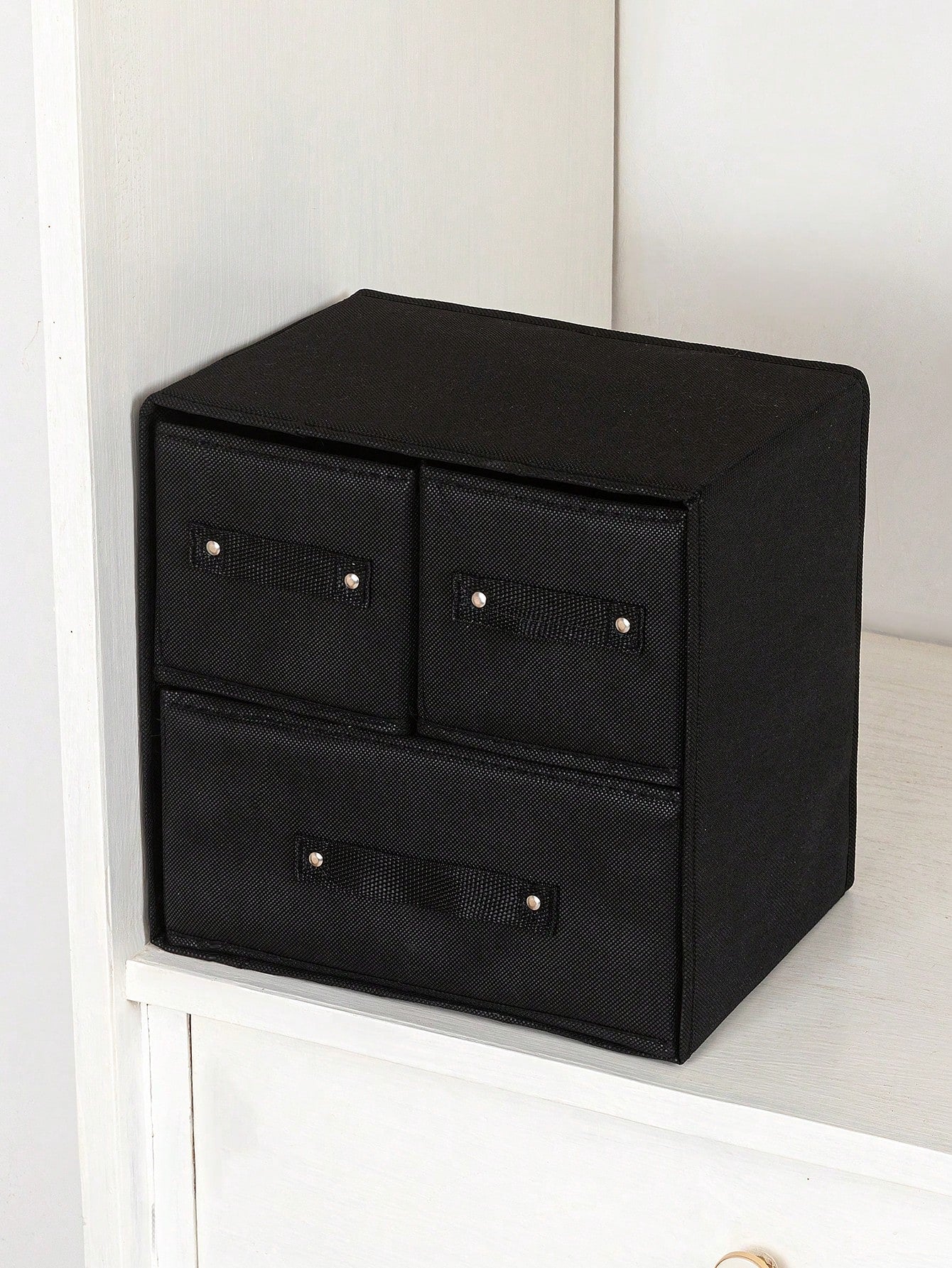 クローゼット用下着収納ボックス 引き出し式ファブリック仕分け｜靴下・下着用覆い付き仕切り付き 寮向け多層収納 デスクトップ多目的収納