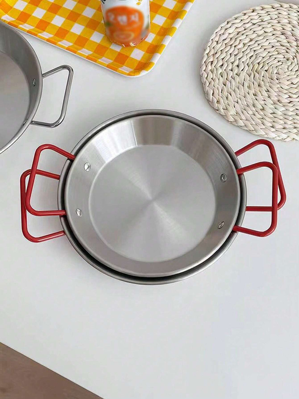 1個 クリエイティブ ステンレス鋼 シーフードプレート 2つのハンドル付き ロースト、グリル、パスタ盛り付けクリスマスギフト