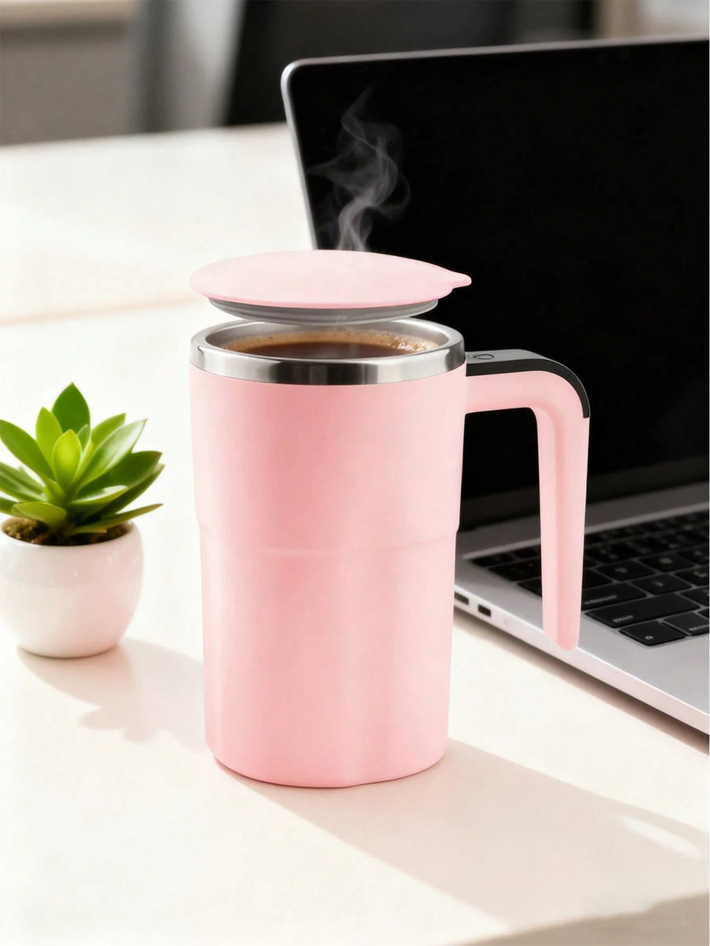 デジタル温度計測 磁気自動攪拌 電動カップ コーヒー / ミルクセーキ / プロテイン用