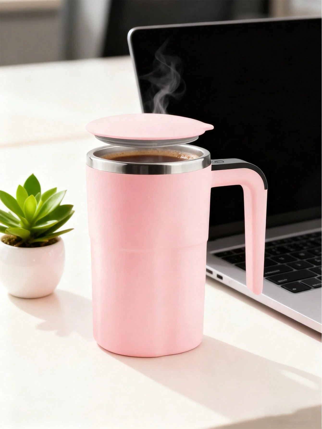 デジタル温度計測 磁気自動攪拌 電動カップ コーヒー / ミルクセーキ / プロテイン用