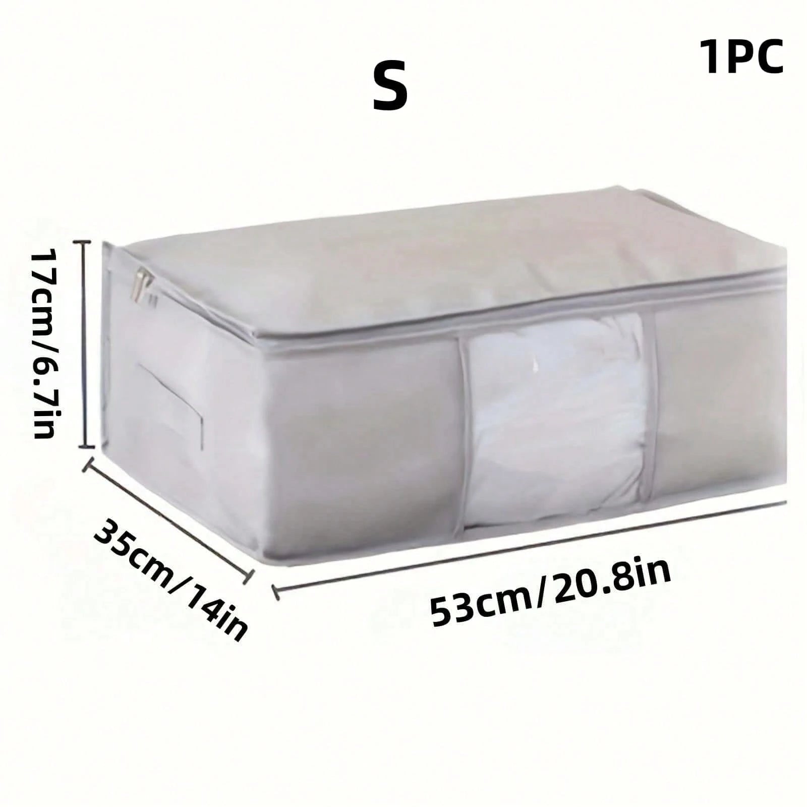 3 点セット グレー大容量収納ボックス 布団・毛布・衣類収納用 折りたたみジッパー付き 持ち手付き クローゼット・ホリデー装飾収納対応