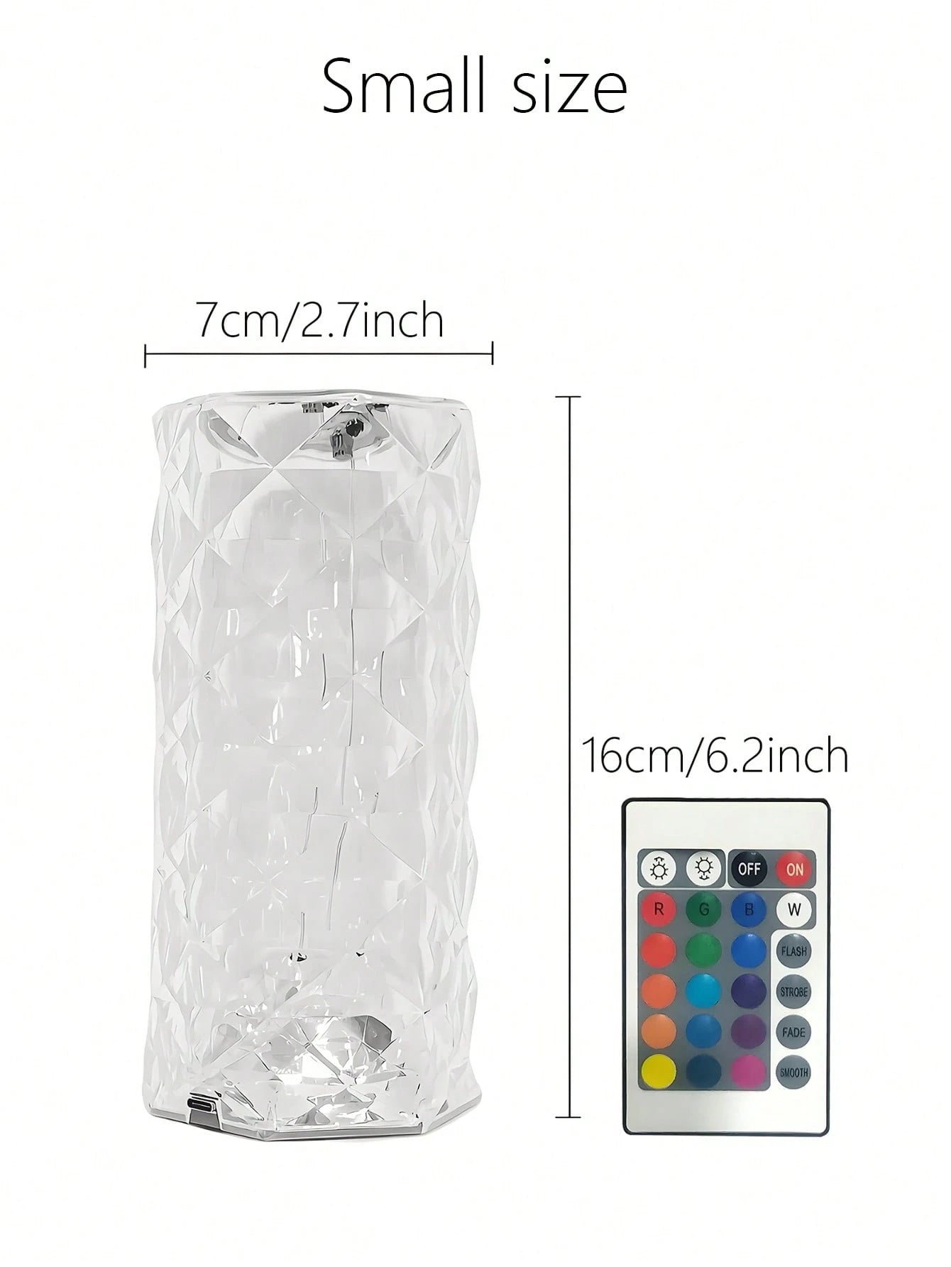 クリスタル雰囲気ランプ RGB16 色 タッチ & リモコン 充電式 USB ロマンチックデコ パーティー / ウェディング用