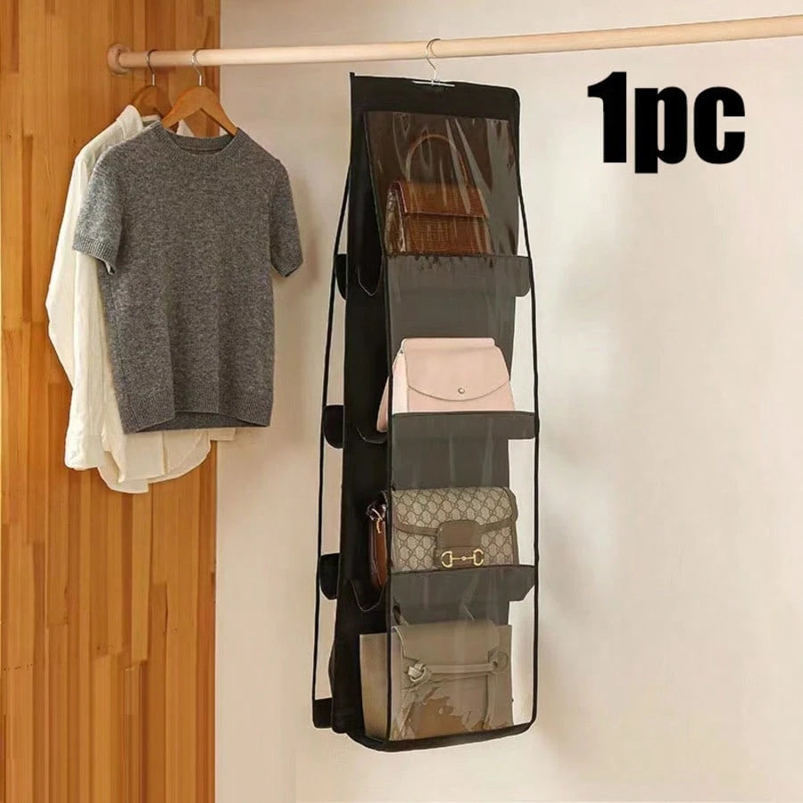 ハンギングバッグオーガナイザー 1 個 / 2 個セット 8/6 ポケット クリア仕様 クローゼット用 スペースセーバー