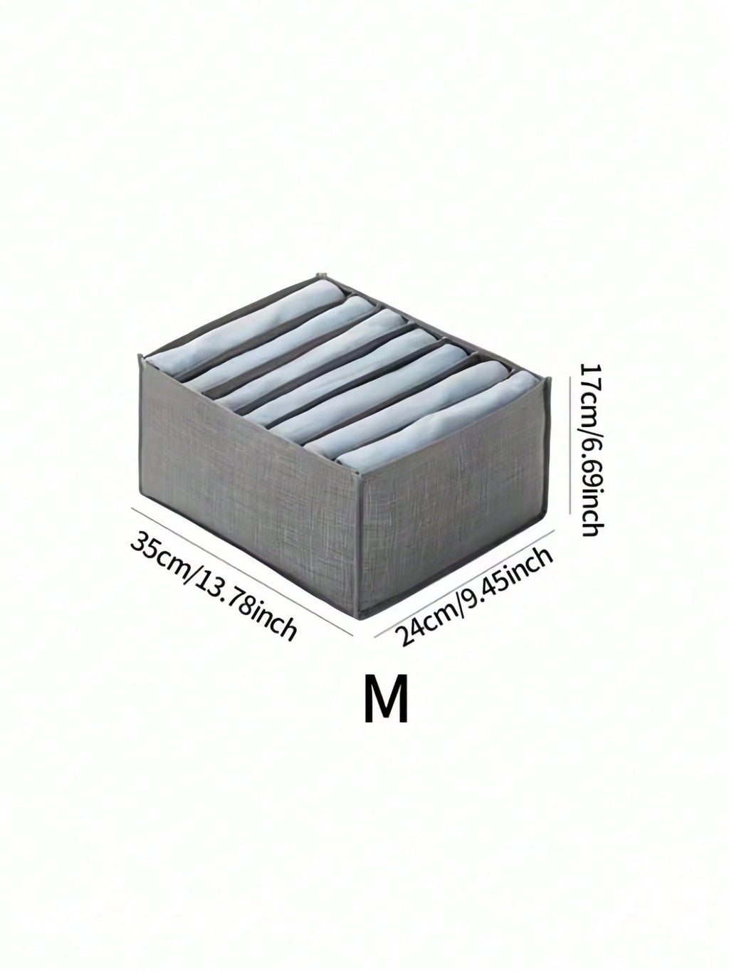 グレー不織布収納ボックス マルチコンパートメント引き出し仕切り クローゼット・下着収納用 折りたたみ式 スペースセーブ ハンドル付き持ち運び便利