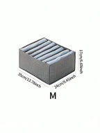 グレー不織布収納ボックス マルチコンパートメント引き出し仕切り クローゼット・下着収納用 折りたたみ式 スペースセーブ ハンドル付き持ち運び便利