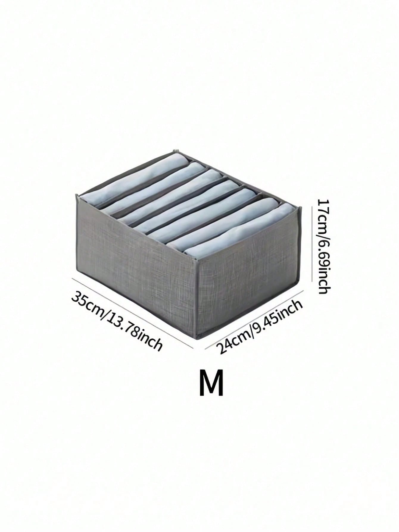 グレー不織布収納ボックス マルチコンパートメント引き出し仕切り クローゼット・下着収納用 折りたたみ式 スペースセーブ ハンドル付き持ち運び便利