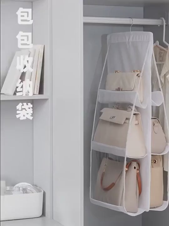 ハンギングバッグオーガナイザー 1 個 / 2 個セット 8/6 ポケット クリア仕様 クローゼット用 スペースセーバー